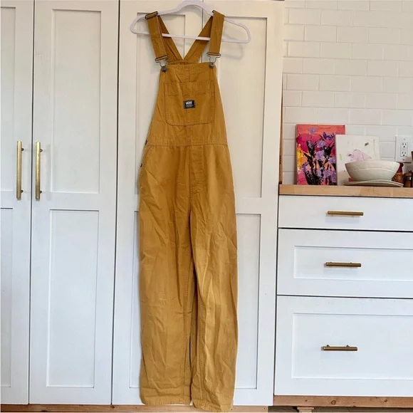 Vans mustard denim overalls Small - Picture 5 of 10